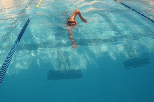 Steve swimming within weeks of pectoralis major tendon repair surgery